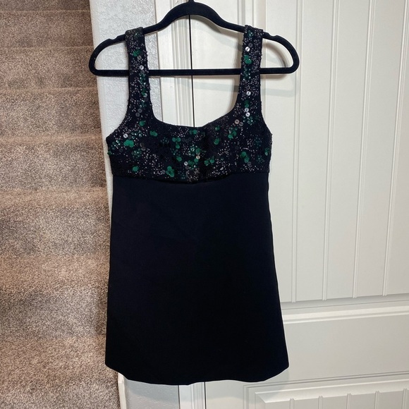Zara Embroidered Yoke Mini Sequin Dress
Limited Edition in Black / Green - Picture 7 of 13